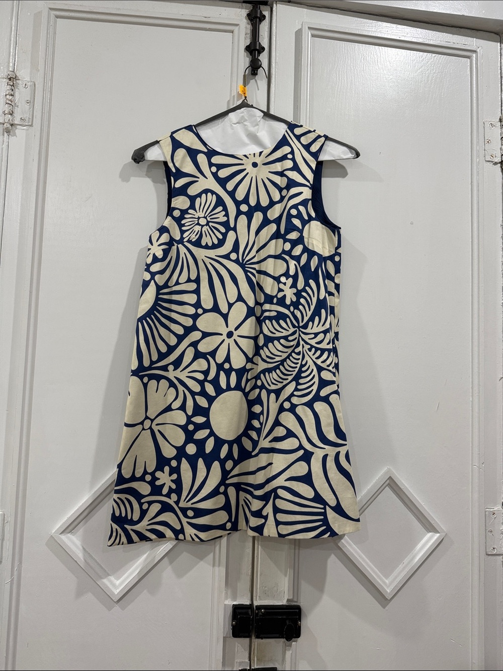 Navy and Cream Floral A-Line Shift Dress